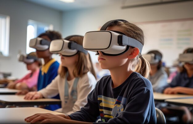Niños con gafas VR